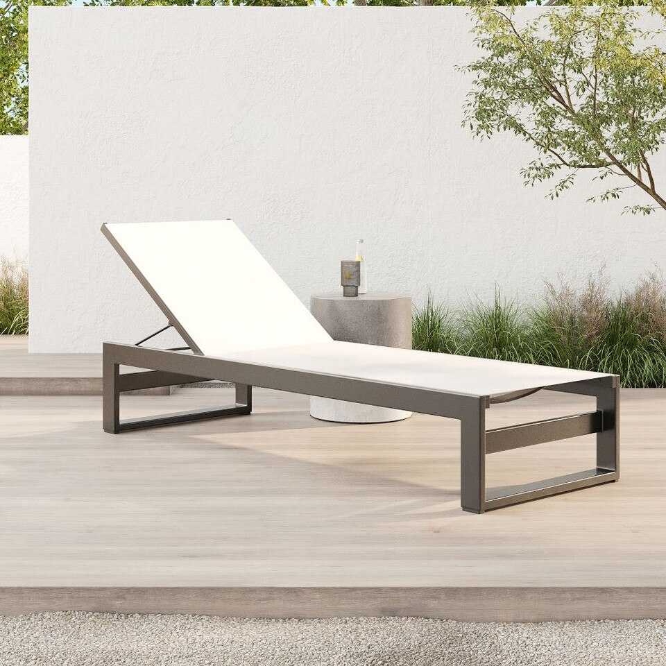 Portside Aluminium Outdoor Chaise Lounge West Elm Australia